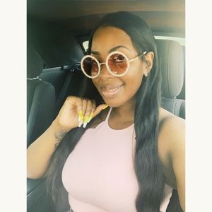 Blinged Round Frame Sunglasses